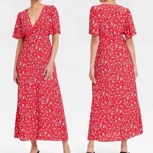 a new day Red Floral Maxi Dress